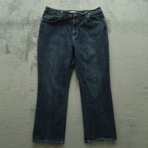 Chico's Platinum Jeans Women's Size 12 Short Blue Mid-Rise Straight 27" Inseam